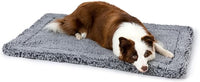 Stoutwool Indestructible Dog Bed - Fluffy Chew Proof Dog Crate Pad - Tough Kennel Pad for Aggressive Chewers - Washable, Ideal for Large Breeds & Fits 36-Inch Crate - 35"x22", Charcoal