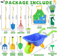Magic4U 22 piece kids gardening tools set with shovel, rake, gloves and apron - view 6