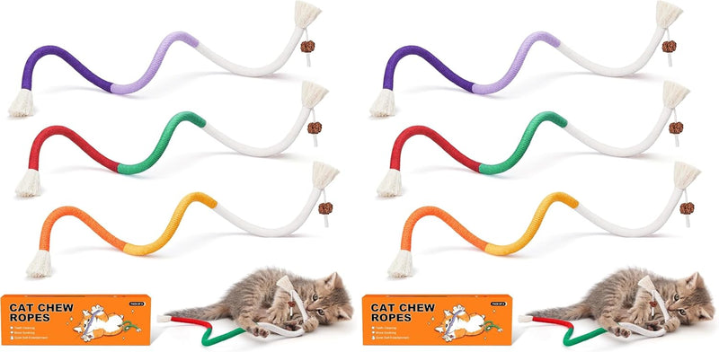 Potaroma Cat Toys Chew Ropes 3Pcs with Refillable Natural Catnip – Essentials for Cats