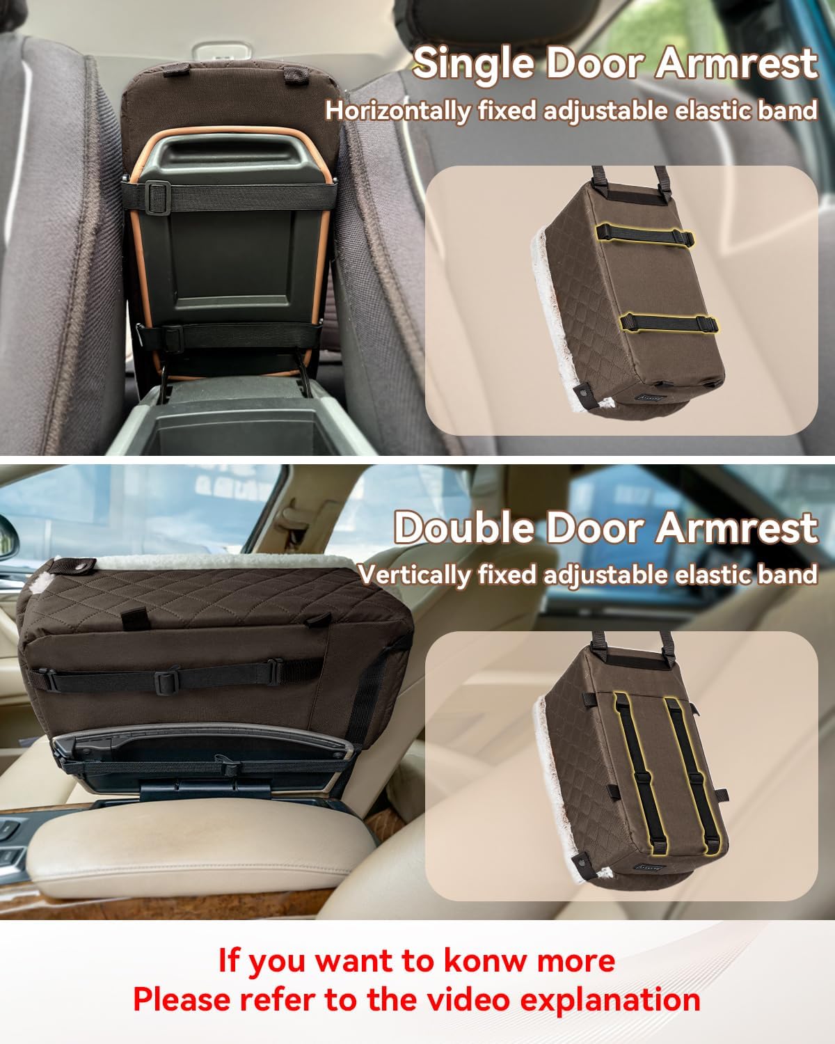 PETSFIT Center Console Dog Car Seat with Adjustable Seat-Rail Anchor - Coffee / Small - image 4