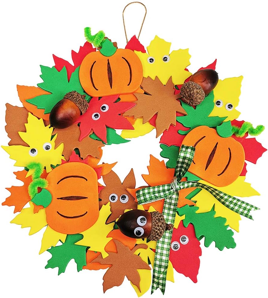 Supla 12 Kits 3D Pumpkin Fall Leaf Wreath Craft Kit DIY Thanksgiving - image 2