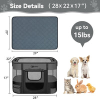 Siedihit 31" Dog Playpen, Cat Puppy Pen - Small / Dark Grey with Pad - image 4
