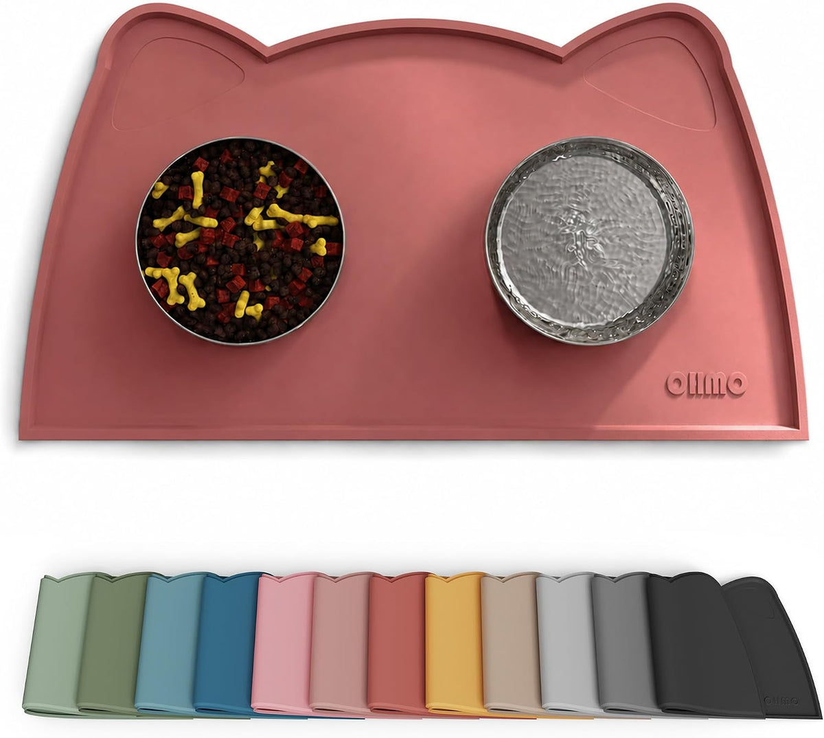 OHMO Cat Food Mat, Silicone Pet Feeding Mat, 18x9.8 - 18"L x 10"W / Erythrinus