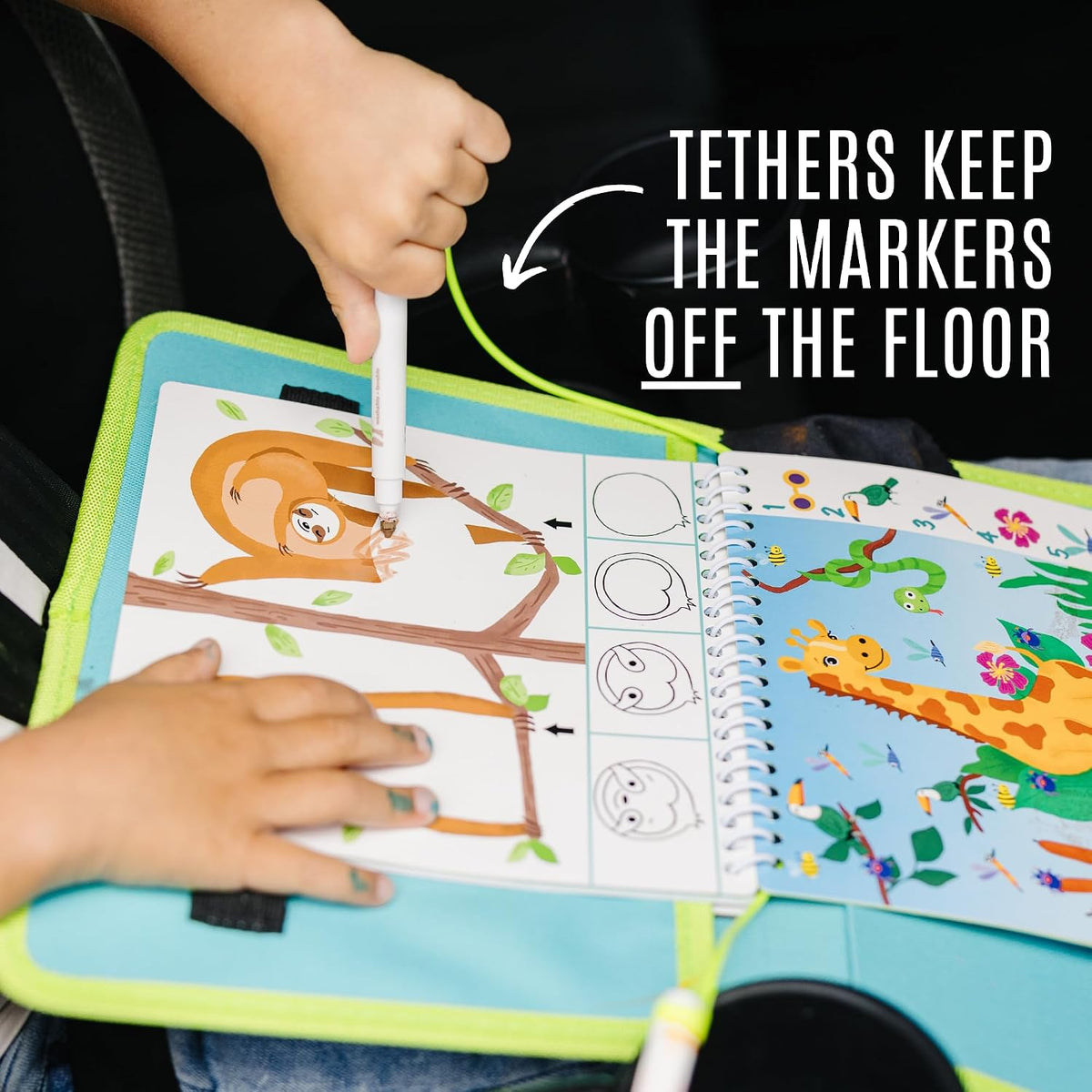 Totebook kids travel activity kit with tethered dry erase markers and ocean theme activity book - view 31