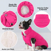 ASENKU Dog Winter Coat Dog Fleece Puffer Jacket for Small Medium - Small / Pink - image 2