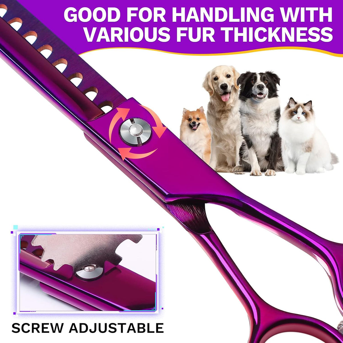 JASON Dog Grooming Thinning Scissors - Purple / 7.03 - image 3