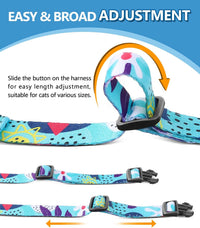 Cat Harness and Leash Set, Escape Proof Cat Harnesses – Essentials for Cats - Hawaiian Ocean Blue / Medium (8-18 lb) - image 3