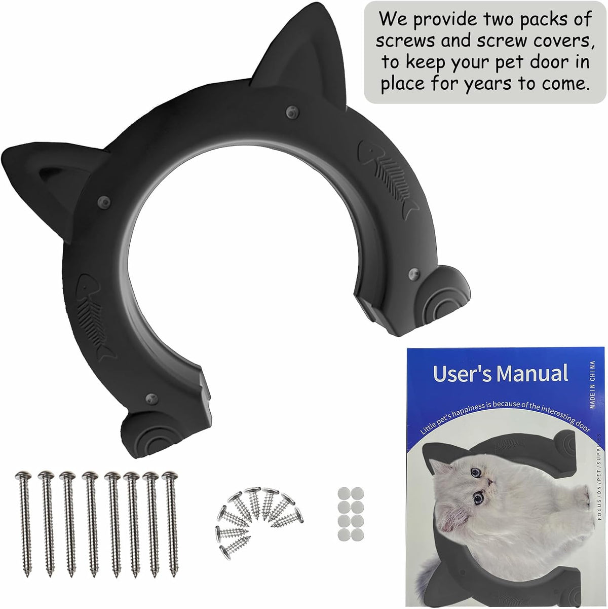 Fhiny Cat Door Interior Door - L: 7" dia / Black - image 4