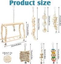 13Pcs Parrot Swing Chew Toys Bird Perches Platform with Climbing - 13 pcs - image 3
