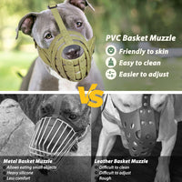 Pitbull Dog Muzzle for Large Medium Dogs Prevent Biting Scavenging – Essentials for Dogs - Green / L [Snout Cir: 11.5"-13"] - image 2