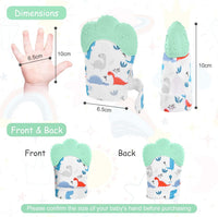 2Pack Silicone Teething Mitt - green dinosaur - image 2