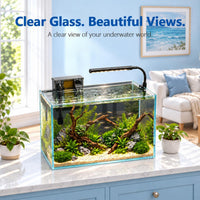 1.25 Gallon Fish Tank Small Glass Aquarium Kit Starter Set Dark - 10 Gallon - image 2