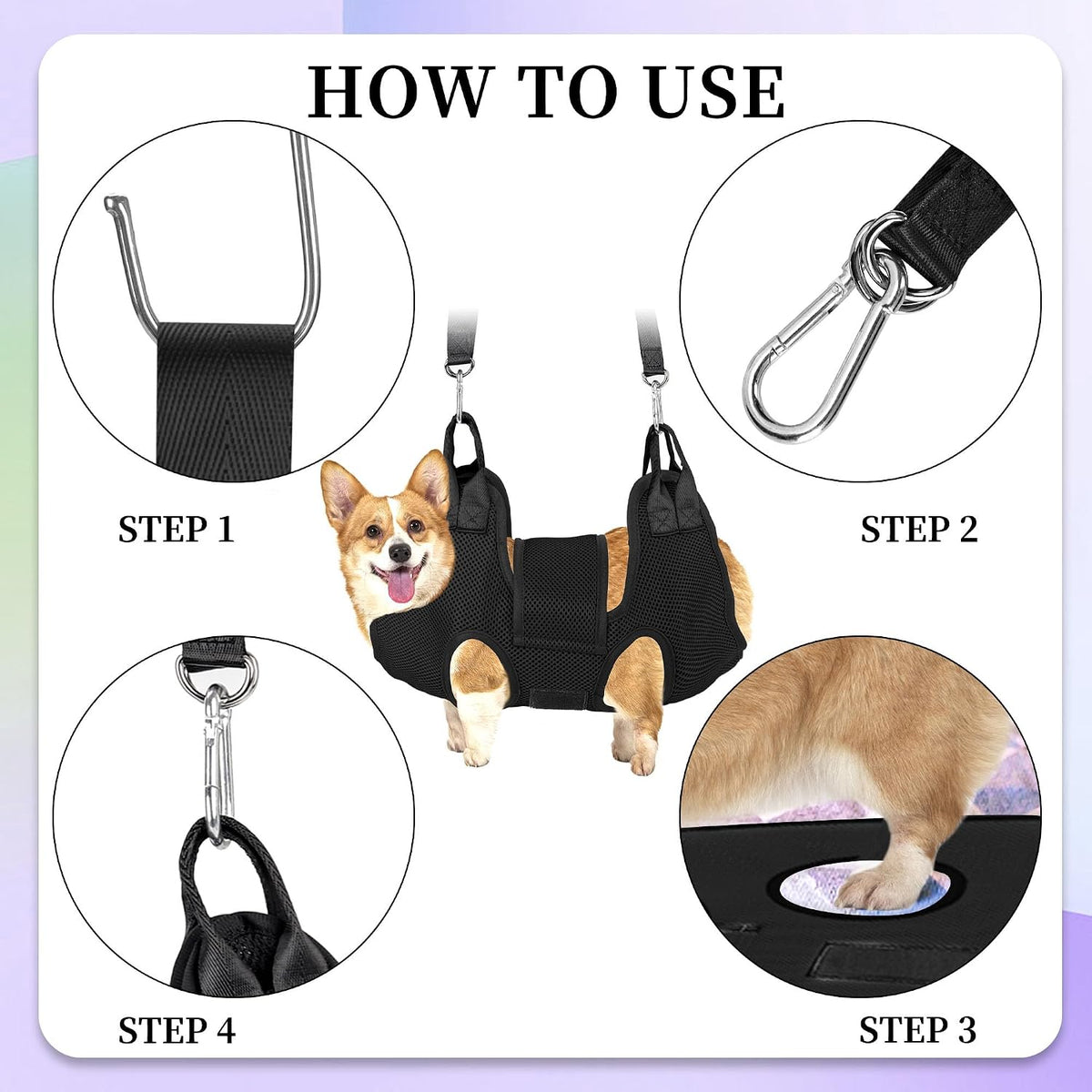 PatiencET Dog Grooming Hammock Kit – Essentials for Dogs - Black / S (17 LB Max) - image 4