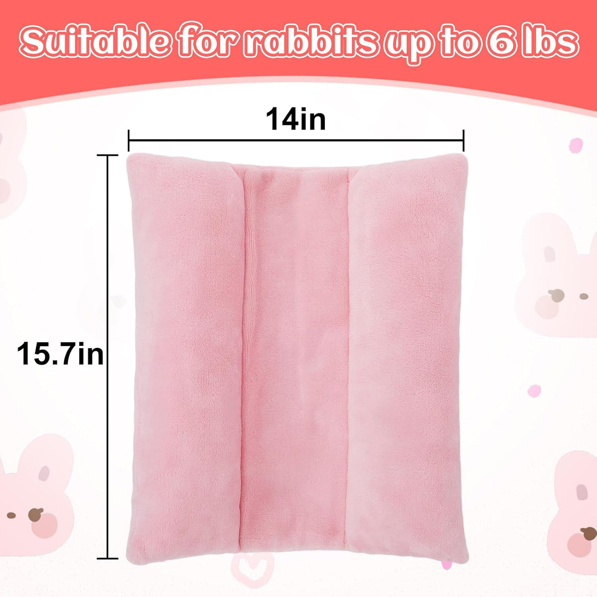15.7" x 14" Bunny Bed for Rabbit Cage, Thickened & Soft – Daily Care for Small Pets - Pink / 15.7 x 14In - image 3