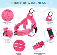 Lukovee Small Dog Harness and Leash Set, No Pull Soft Padded, XS - B-pink / M ( Chest 19.7'' ~ 29.1'') - image 2