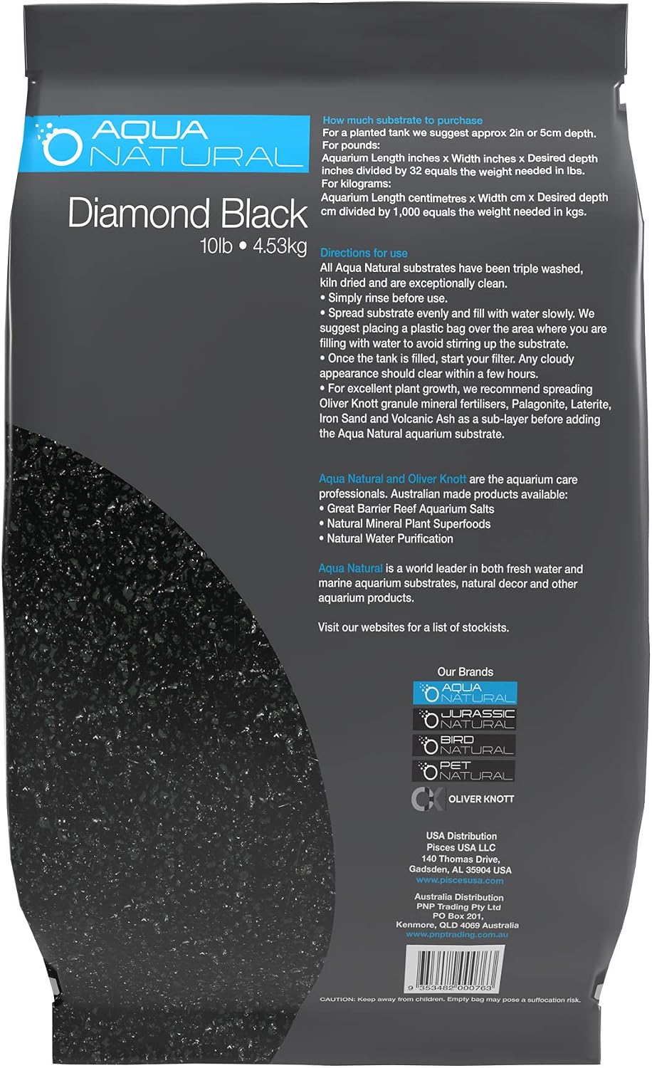 Aqua Natural Aquarium Substrate, Diamond Black Fine Gravel - 10LB - image 2
