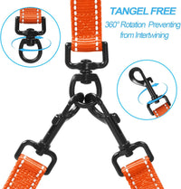 Double Dog Leash, No Tangle Dual Leash - Orange - image 2