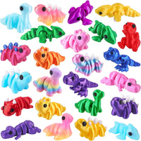 JOICEE 24Pcs 3D Printed Dinosaur Animals Mini Dinosaur Toys – Fun for Kids & Family - Multicolor