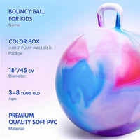 INPANY Bouncy Ball with Handle - Red Blue Clouds - image 3