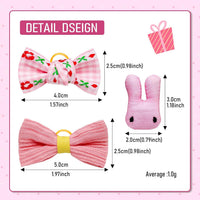 20Pcs Brown Dog Hair Bows with Rubber Bands for Small Medium Dogs – Essentials for Dogs - Light Pink-A331 - image 4