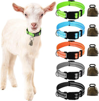 5 Pack Reflective Goat Collars with Bells, Anti-Lost Pet Collar - Reflective Multi-colored