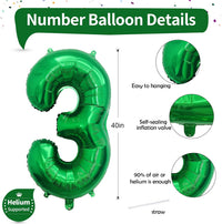 Checkered Number Balloon 1 - Dark Green / Number 3 - image 2