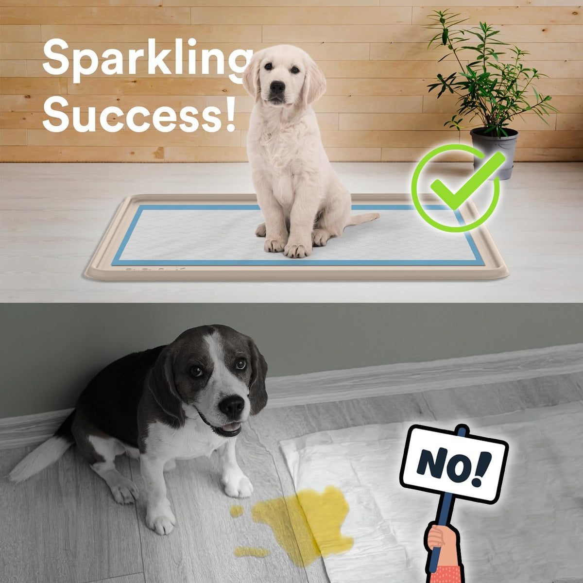 Pee Pad Tray Holder for Dogs - Small / Beige - image 2