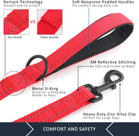 Plutus Pet Double Handle Dog Leash, for Medium Large Dogs - 6 FT / Red - image 4