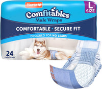 Hartz Comfitables Disposable Male Dog Wraps Stretchy Waistband - Value Pack / Large