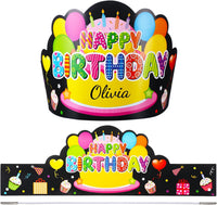 Yunsailing 36 Pcs Birthday Crowns Kids Classroom Party, Pink - Black