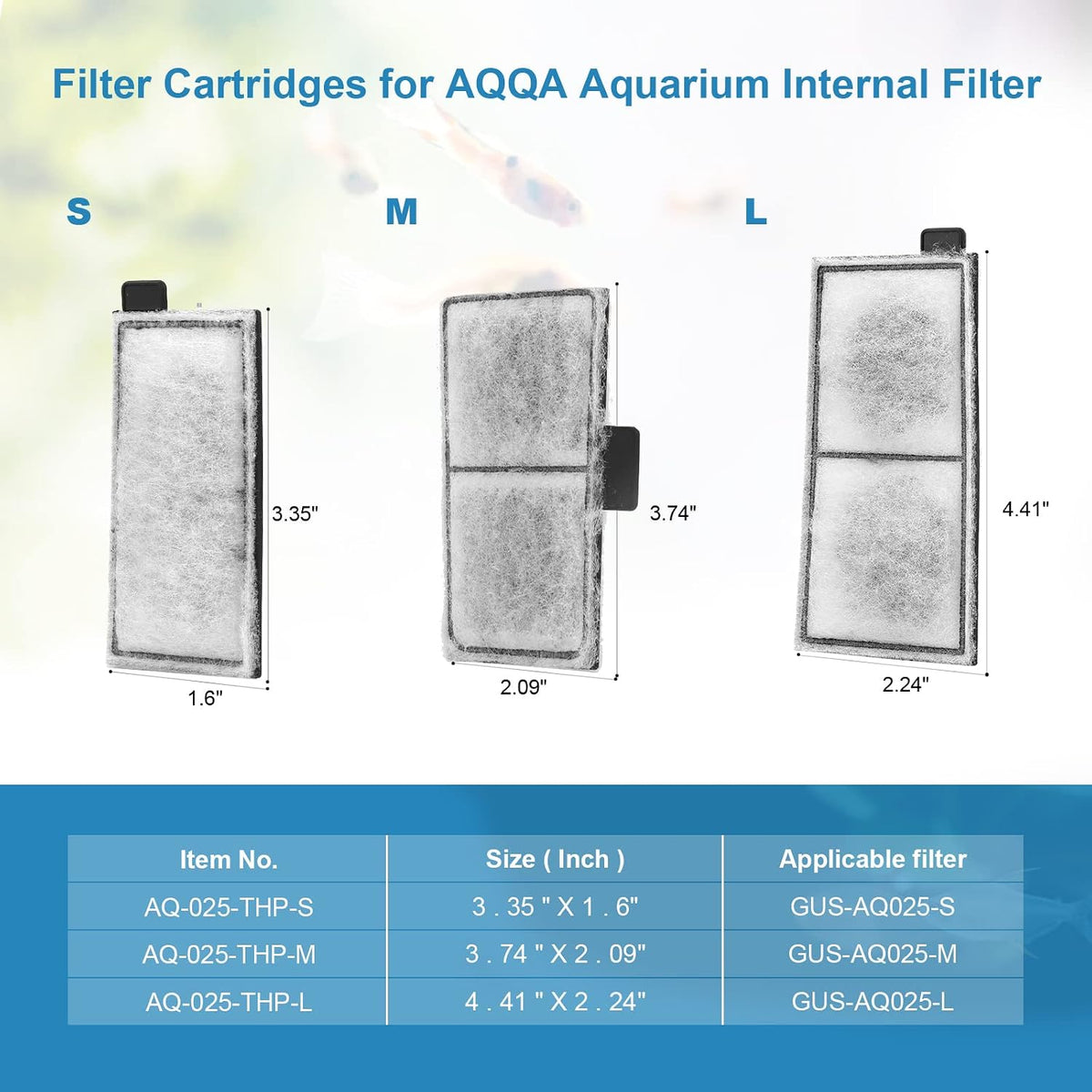 AQQA 8 Pack Aquarium Filter Cartridge Replacement Fish Tank Filter - 8 Pack Filter Cartridge-L - image 4