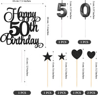 50th Birthday Cake Decorations - Black - image 2
