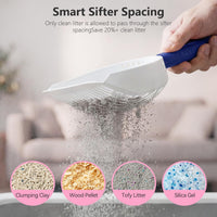 Cat Litter Scoop, Kitty Metal Scooper with Long Handle – Daily Care for Cats - Large / Dark Blue - image 4