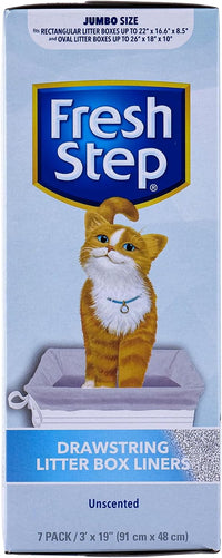 Fresh Step Drawstring Cat Litter Liners, Scented, 2-Pk - Unscented / 7 Count (Pack of 1)