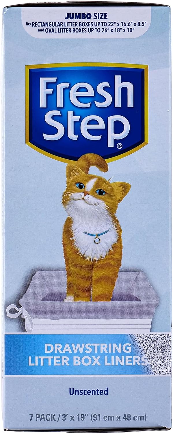 Fresh Step Drawstring Cat Litter Liners, Scented, 2-Pk - Unscented / 7 Count (Pack of 1)