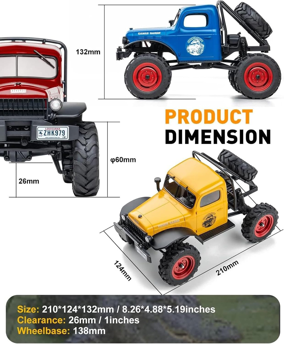 FMS FCX24S Power Wagon 1/24 scale RC crawler with portal axles - view 3
