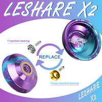 LESHARE X2 Dual-Mode Yoyo for Advanced Players & Teens Beginners – Fun for Kids & Family - Purple Blue - image 3