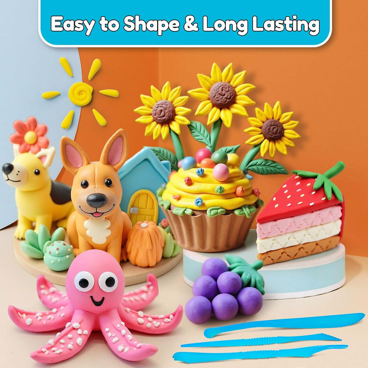 YOPINSAND air dry clay kit in 170 colors with modeling tools - view 6