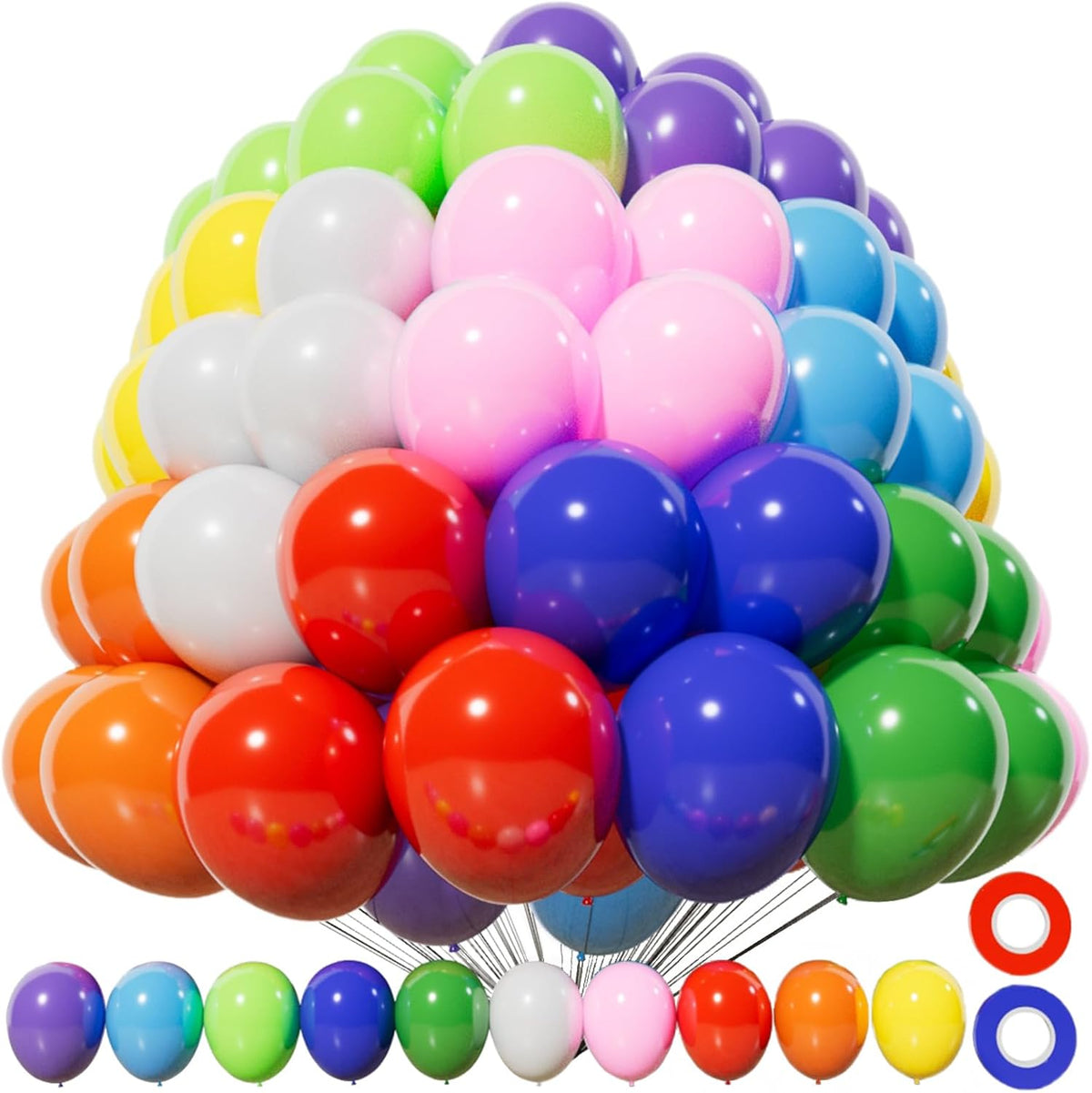 200pcs Balloons 5 Inch Assorted Colors - A01-multi / 5inch (small)