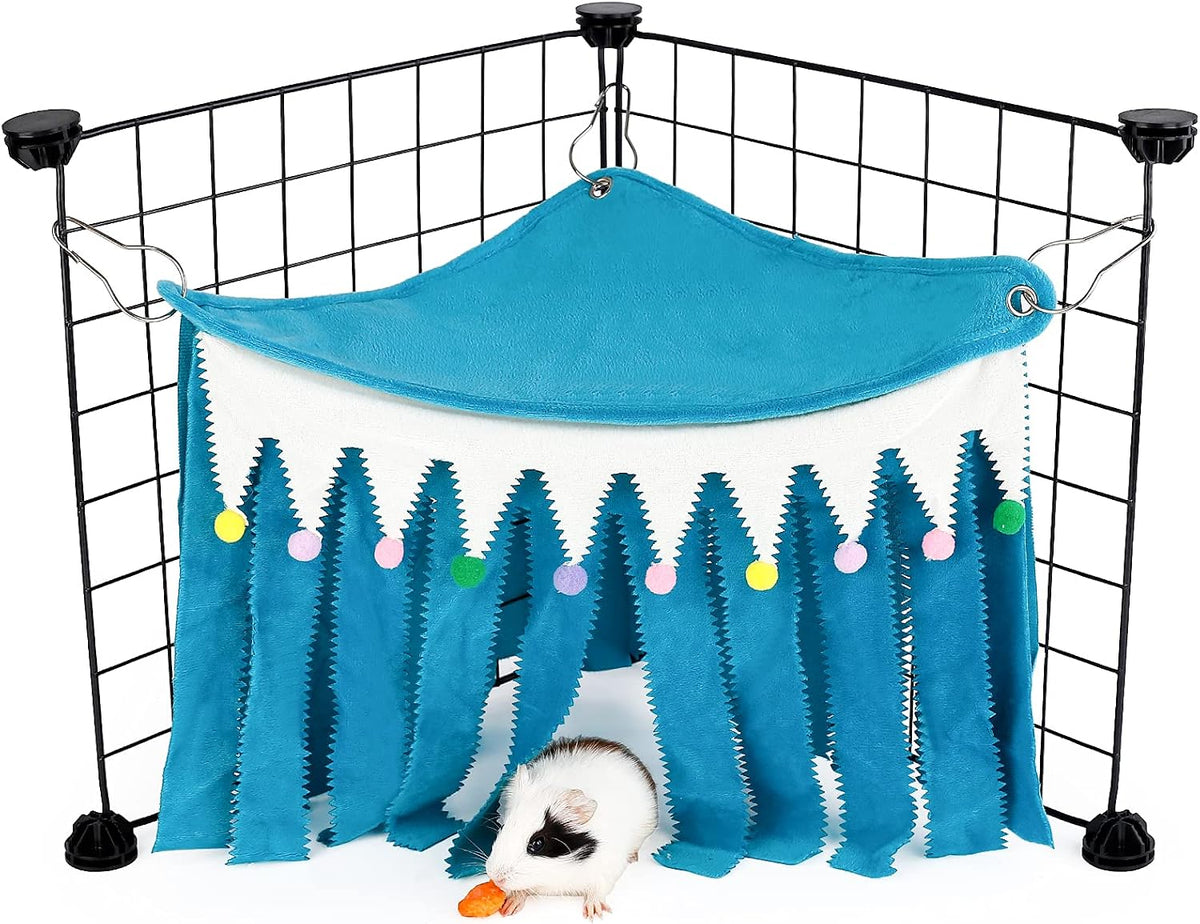 Guinea Pig Hideout, Guinea Pig Corner Hideout - Blue / 17.3"L x 9.2"W x 10.2"Th
