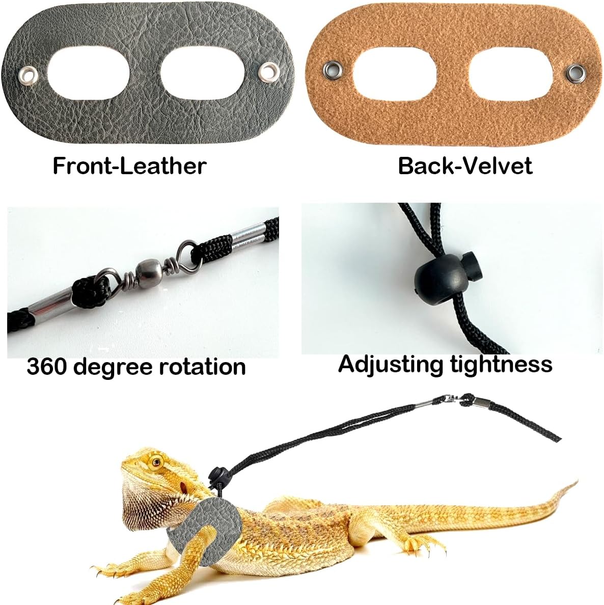 Bearded Dragon Travel Backpack with Harness and Leash Set - Blue / Backpack+LSH Grey - image 4