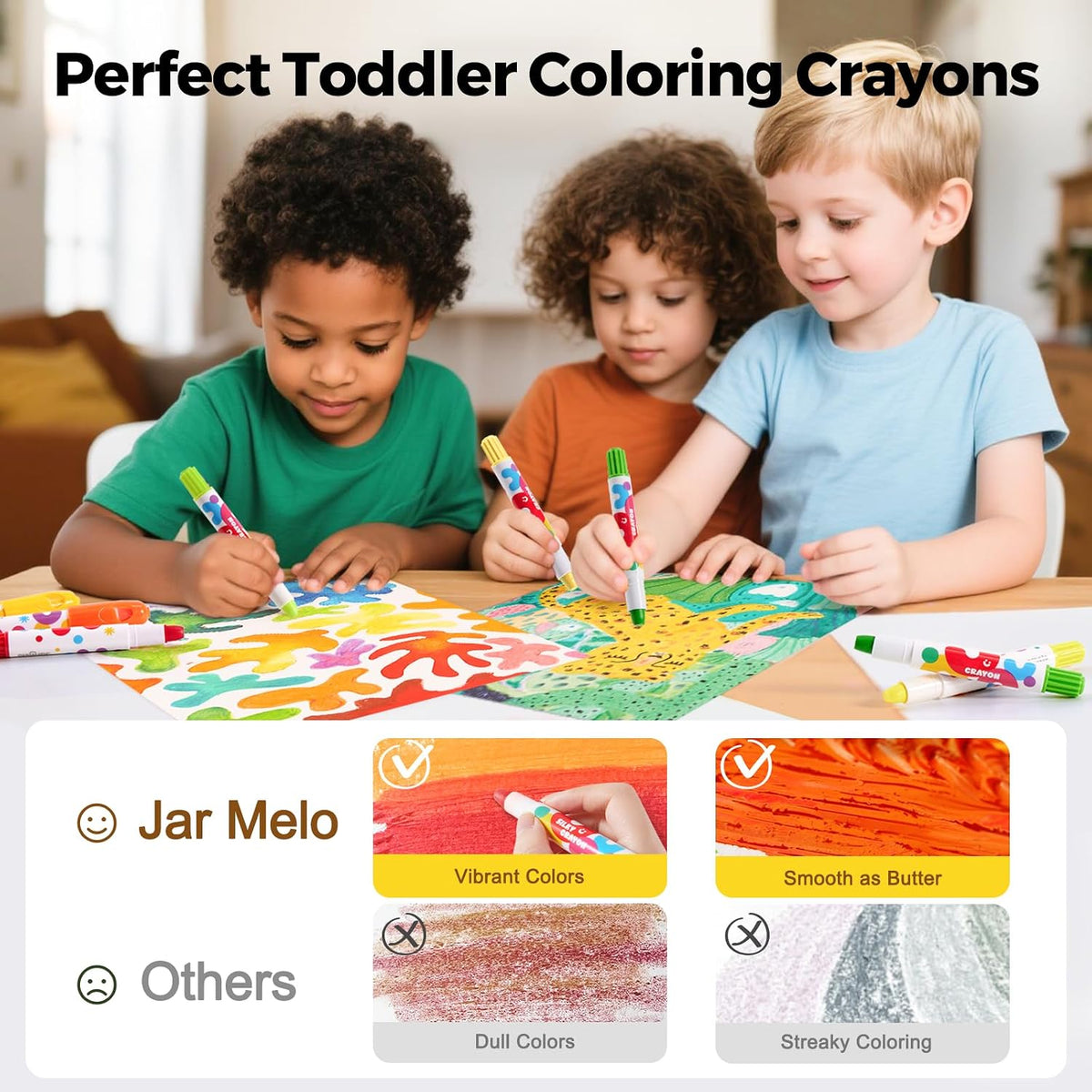 Jar Melo Jumbo Crayons for Toddlers - 6 Colors - image 3