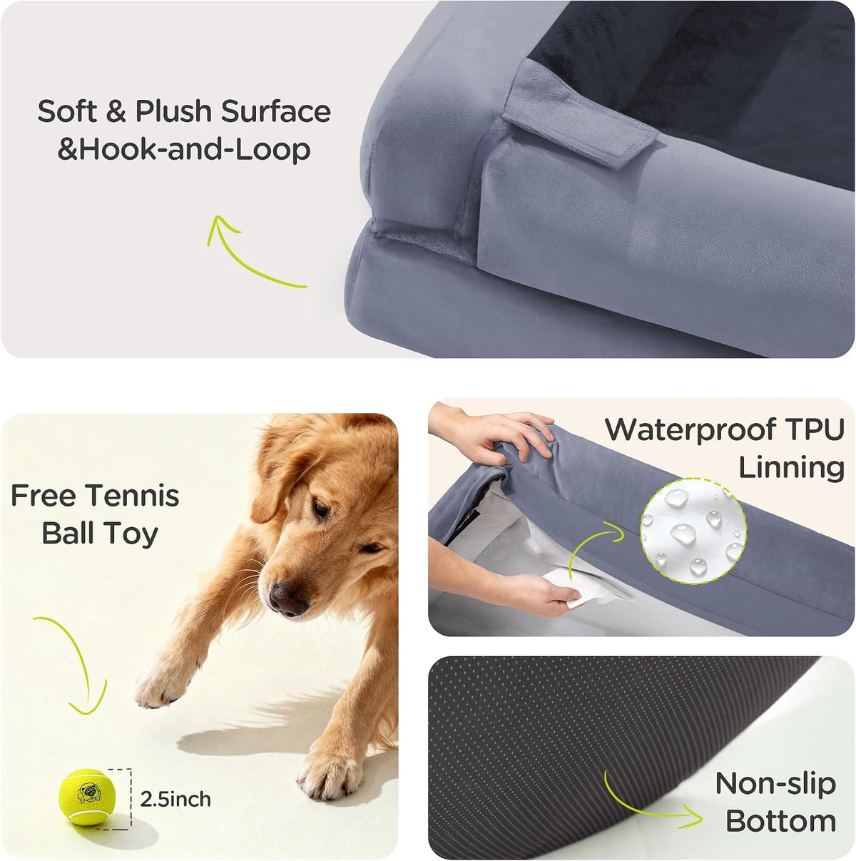 Waterproof Orthopedic Dog Bed for Extra Large Sized Dogs – Essentials for Dogs - 48 x 30 x 9 in / Dark Grey - image 3