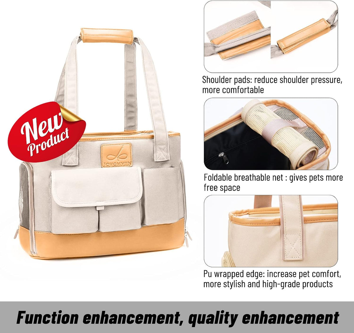Cat Carrier, Dog Carrier, Pet Carrier - Beige - image 4