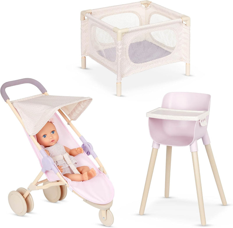 LullaBaby Baby Doll Nursery Playset with 14-Inch Doll, Stroller – Fun for Kids & Family