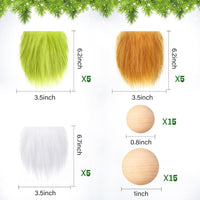 Tudomro 45 Pcs Halloween Gnome Beards for Crafting DIY Gnome Beard - Orange, Green, White / 45 - image 2