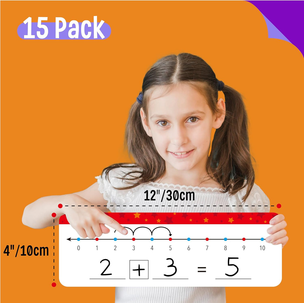SpriteGru number line dry erase boards with 0-10 and 0-20 lines and colorful star print - view 11