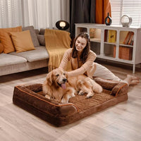 Comfort Expression XXL Orthopedic Dog Beds Waterproof, Orthopedic Foam Dogs Beds for Extra Large Dogs, Washable Dog Sofa Bed with Removable Cover & Non-Slip Bottom(XX-Large,Chocolate Brown)