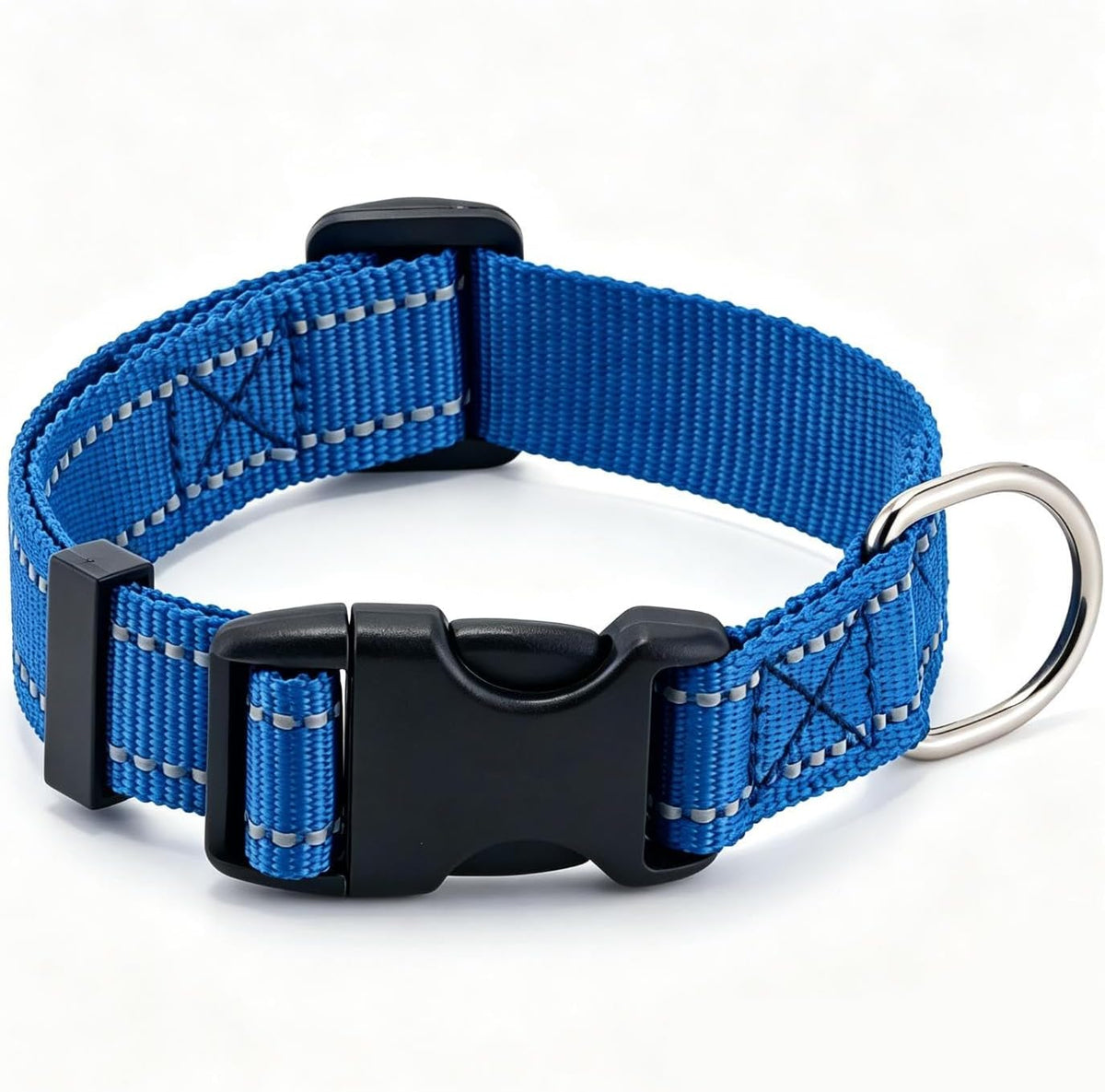 Dog Collar for Small Medium Dogs with Buckle - Dark Blue / Large