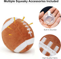 Dog Toys Balls, Chewable Plush Football for Dogs, Soft Pet Ball - Rugby - image 3